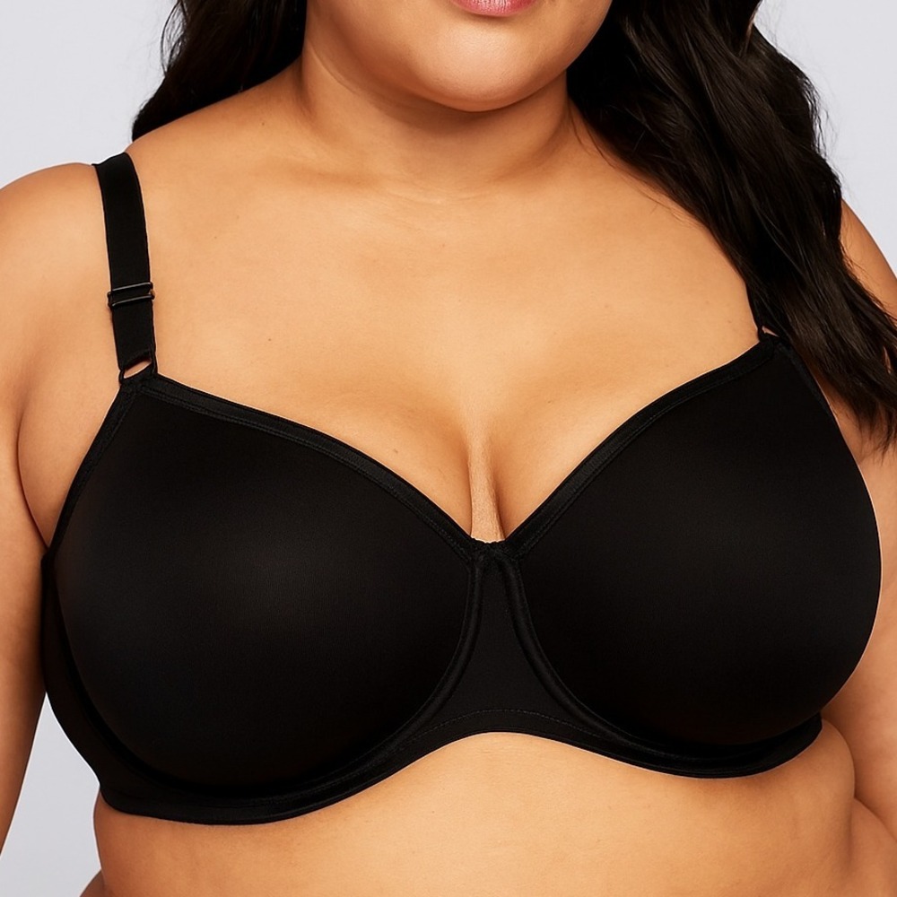 Carnival Black Bra Full Coverage Underwire Adjustable Straps 48DDD
